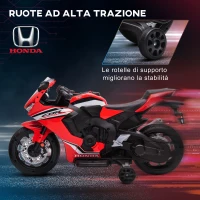 HOMCOM Moto Electrique pour Enfants avec Licence HONDA, Batterie 6V Rechargeable, Vitesse 3km/h, Rouge(m-3)