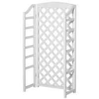 Outsunny Estantería de Flores Plegable Soportes de Macetas Porta Plantas - 4 niveles de Lamas ajustables - panel trasero enrejado(m-7)