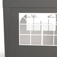 Outsunny Gazebo Barnum da Giardino Pop-Up Pieghevole Regolabile in Altezza, Protezione UV 30+, 3 Pareti Laterali, Grigio(m-3)