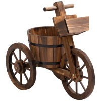 Outsunny Porte Maceta Triciclo - estante de Macetas de Flores - jardinera 52x31x45,5 cm - Madera de Pino