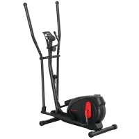 SPORTNOW Cyclette Ellittica per la Casa Ultra Silenziosa, Magnetica 8 Livelli Resistenza, Schermo LED, Sensore Battito Cardiaco, Nero(m-5)