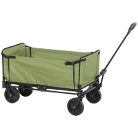 Outsunny Carro de jardín plegable 130 L carro de transporte bolsa desmontable mango telescópico giratorio 90x50x60 cm Negro