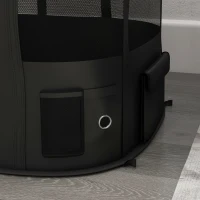 PawHut Faltbares Gehege für Hund, Katze, kleine Tiere aus Oxford-Gewebe mit Aufbewahrung 94 x 74 x 60 cm Weiß Creme und Schwarz(m-5)