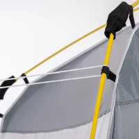 Outsunny Tenda da Campeggio Familiare 4 Persone, Tenda Tonda Impermeabile Leggera, Ventilata Facile da Montare Pop-Up, 4 Finestre, Parasole, 2,4L x 2,4l x 1,99H m, Bianco e Grigio(m-4)