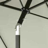 Outsunny Parasol de Jardin Double Inclinable avec Ouverture à Manivelle, 285x147x227cm, Beige(m-4)