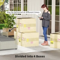 Outsunny 5-Piece Rattan Garden Furniture Set with Cushions - Charcoal Grey(m-8)