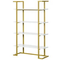 HOMCOM Mobile Libreria à 4 Niveaux Surélevé et Polyvalent, en MDF et Acier, 92x35x152cm(m-1)
