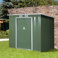 Outsunny Garden Storage Shed w/ window Double Door Green(m-10)