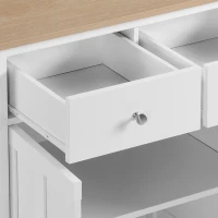 HOMCOM Buffet da Cucina Madia Mobile da Archiviazione per Camera, Salotto Ufficio con 2 Porte 2 cassetti, 76 x 48 x 91 cm, Bianco e Effetto Legno(m-3)