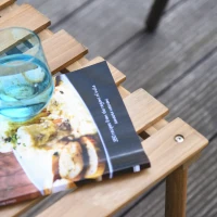 Outsunny Mesa de Centro Plegable de Jardín Camping Tablero de Lamas 58x58x40 cm Bolsa Transporte Incluida Madera Pino preaceitado(m-5)