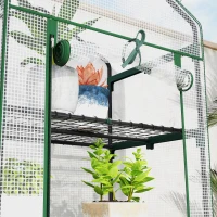 Outsunny Serra da Giardino o Balcone con 5 Ripiani, Struttura in Acciaio, Copertura Rimovibile in PE, 0.69 x 0.49 x 1.93 m, Bianco(m-3)