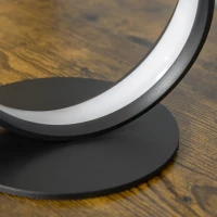 HOMCOM Lámpara de mesa de diseño contemporáneo - lámpara de mesa en espiral - 21x15x43 cm - aluminio Negro LED Blanco cálido(m-4)