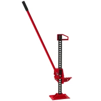 HOMCOM Gato de elevación gato de coche altura de elevación 10-105 cm carga máx. 3 toneladas acero 24x13x120 cm Rojo(m-7)