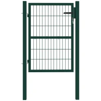 Outsunny Portail de jardin en acier Porte de jardin avec poignée, serrure 3 clés verrouillables Portail 97x170cm Vert(m-6)
