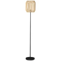 HOMCOM Lampada da Terra per Salone con Paralume in Corda di Carta Design Naturale, Attacco E27 Max, 40W, Ø 26 x 164H cm, Naturale(m-1)