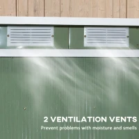 Outsunny Garden Storage Shed w/ window Double Door Green(m-7)