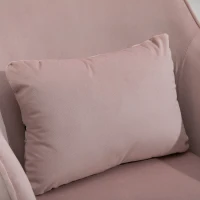 Vinsetto Silla de oficina de terciopelo con masaje cojín lumbar integrado altura ajustable giratoria 360° en Rosa empolvado(m-5)