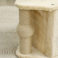 PawHut Arbre à Chat Hauteur 66 cm Tour à Chat avec Lit Grotte Plateforme Balle Suspendue et Poteau en Jute Beige(m-5)