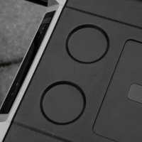 Outsunny Frigorifero Portatile per Auto 40L con Illuminazione a LED, con Maniglia e Ruote per Trasporto, Barca, Camper, Viaggi 12/24V DC e 110-240V AC Nero e Grigio(m-4)