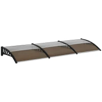 Outsunny Marquise de Terrasse pour Fenêtres et Portes, en Polycarbonate et Aluminium, 303x100x26cm - Marron(m-6)