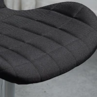 HOMCOM Set di 2 Sgabelli da Bar Design Contemporaneo Altezza d'Assise Regolabile 59-81 cm Girevoli 360° Lino Nero(m-4)