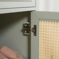 HOMCOM Mobiletto da Ingresso, Scarpiera con 2 Ante e Cassetto, Effetto Intrecciato, 80 x 40 x 110 cm, Verde(m-4)