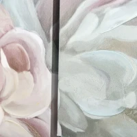 HOMCOM Impression sur Toile avec Pivoines, 5 Pièces pour Maison et Bureau, Toile en Bois de Pin et Peinture à l'Eau, 200x100cm, Multicolore(m-3)