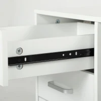 HOMCOM Bürocontainer mit 3 Schubladen, Rädern, Schloss und Schlüssel, 60x40x56 cm, Weiß(m-4)
