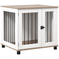 PawHut Gabbia per Cani 2 in 1 con Tavolino con 1 Porta Bloccabile, 73L x 60l x 68H cm, Marrone(m-1)
