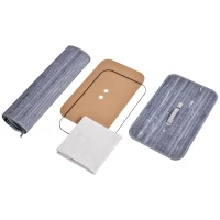 HOMCOM Cesto per il bucato 100L con 2 scomparti in bambù pieghevole con coperchio maniglia sacchetto removibile in tela grigio(m-3)