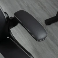 Vinsetto Ergonomischer Gaming-Stuhl mit 360° drehbarer runder Metallbasis Höhenverstellbarer Nackenkissen Klappbare Armlehnen PVC Grau Schwarz(m-5)