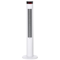 HOMCOM Ventilateur à Colonne avec 3 Vitesses et 4 Modes, Minuterie de 12h, Panneau LED et Télécommande, Blanc