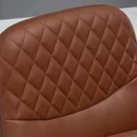 Vinsetto Silla de Oficina con Masaje Lumbar y Puerto USB Sillón de Oficina en Cuero Sintético Marrón con Altura Ajustable(m-4)