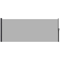 Outsunny Ausziehbarer seitlicher Sichtschutz Gartenzaun dim. 3L x 1,8H m Alu. Polyester Anti-UV Hohe Dichte 180 g/m² Hellgrau(m-6)