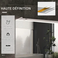 kleankin Armario mural con espejo y luz LED para Baño 2 en 1 90x15x70 cm(m-4)