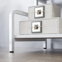 HOMCOM Estantería de almacenamiento de 3 niveles estante de metal diseño industrial estructura de acero 55x40x77 cm Blanco(m-5)