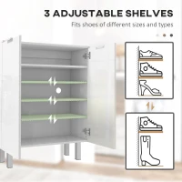 HOMCOM Five-Shelf Shoe Storage Cupboard - White(m-4)