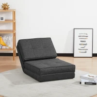 HOMCOM Sofá - Colchoneta Plegable para Invitados - Sillón Convertible - Respaldo ajustable en 5 Posiciones - Tela de Poliéster(m-2)