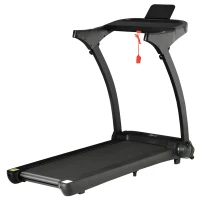 HOMCOM Passadeira de Correr e Andar Dobrável com 12 Programas Velocidade até 14km/h Tela LCD Pulsômetro Superfície 122x41cm e Rodas de Transporte 153x77x124cm Preto(m-1)
