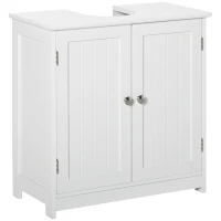 kleankin Mueble de baño bajo lavabo - mueble de lavabo - armario 2 puertas con estante - 60x30x60 cm - de madera blanca(m-6)