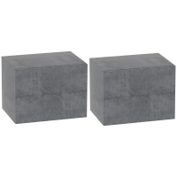 HOMCOM Set di 2 Comodini Sospesi con 2 Cassetti Moderni e Salvaspazio, 40x29x30 cm, Grigio Cemento
