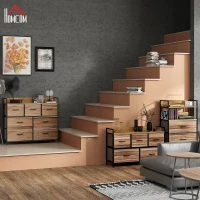 HOMCOM Cómoda 7 cajones Mueble de Almacenamiento cajón de tela plegable - estructura de acero Negro - 98x29x85 cm(m-4)