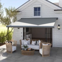 Outsunny Cassette Electric Manual Awning Door Window Retractable Canopy w/ R/C(m-2)