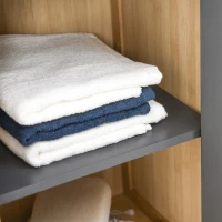 HOMCOM Mueble de Baño de Pie Armario de Almacenamiento Columna Ahorra Espacio con Puerta y Cajón de Madera y Bambú 32x30x80 cm(m-5)