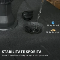 Outsunny Baza pentru Umbrela de Gradina de Umplut cu Apa si Nisip,HDPE, Negru, 46x45x26cm(m-5)