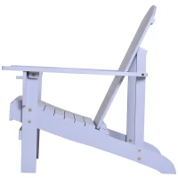 Outsunny Adirondack-Gartenstuhl mit Becherhalter Gartenliege Balkonstuhl Massivholz Grau 72,5 x 97 x 93 cm(m-13)