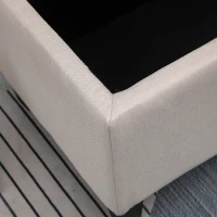 HOMCOM Banco con Almacenamiento Banco de Tronco para Vestíbulo Dormitorio Sala de Estar Poliéster Madera de Goma Blanco 100x40x44 cm(m-4)