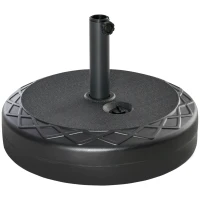 Outsunny Base para Chapéu de Sol Recarregável com Água 30kg Base Chapéu de Sol Redonda para Mastros de 38mm 48mm Metal e Plástico para Jardim Terraço Ø55x38cm Preto(m-1)