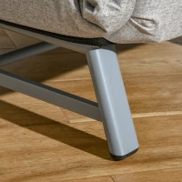 HOMCOM Sillón sofá-cama Convertible reclinable 1 Plaza Gran Comodidad Cojín lumbares reposabrazos base metal Lino Gris Claro(m-5)