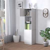 HOMCOM Biblioteca Mueble de Almacenamiento estantería de almacenamiento con 2 puertas estantes ajustables 40x38x160 cm Blanco(m-2)